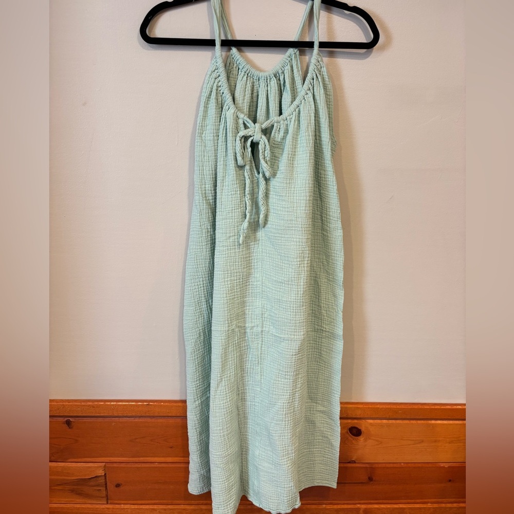 Kona Sol Mint Coverup Cotton Gauze Midi Dress Size S/M
